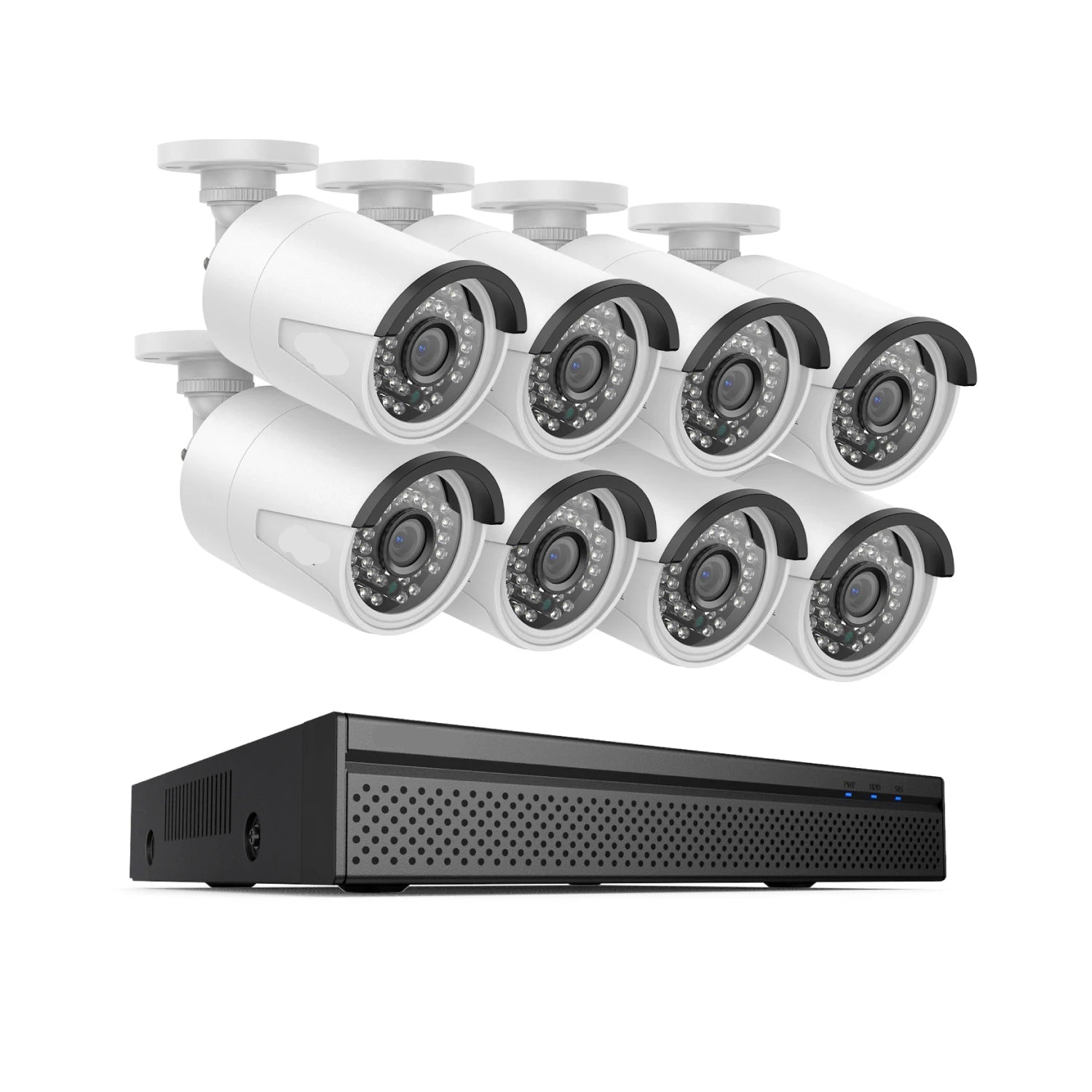 Beveiligingssysteem – 8 Stuks - Camerasysteem – PoE Camera – NVR Systeem – 8MP Resolutie – Nachtzicht 30 Meter – Bewegingsdetectie - 8CH - Geen Ingebouwde HDD - QUORE
