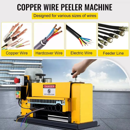 Sihao 370W Electric Wire Stripping Machine 10 Blades 1.5mm-38mm 1mm-38mm Portable Cable Stripper for Removing Plastic Rubber