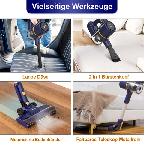 Cordless Stick Vacuum Cleaner - Stick Vacuum Cleaner - Vacuum Cleaner - Cordless Stick Vacuum Cleaner - Powerful Suction - 6 in 1 - 20Kpa - Lightweight - 200W - Cyclone Type