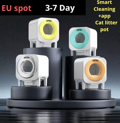 Kattenbak – Automatische Kattenbak – Zelfreinigende Kattenbak – Elektrische Kattenbak – Slimme Kattenbak – Inclusief App – 6,72L Inhoud