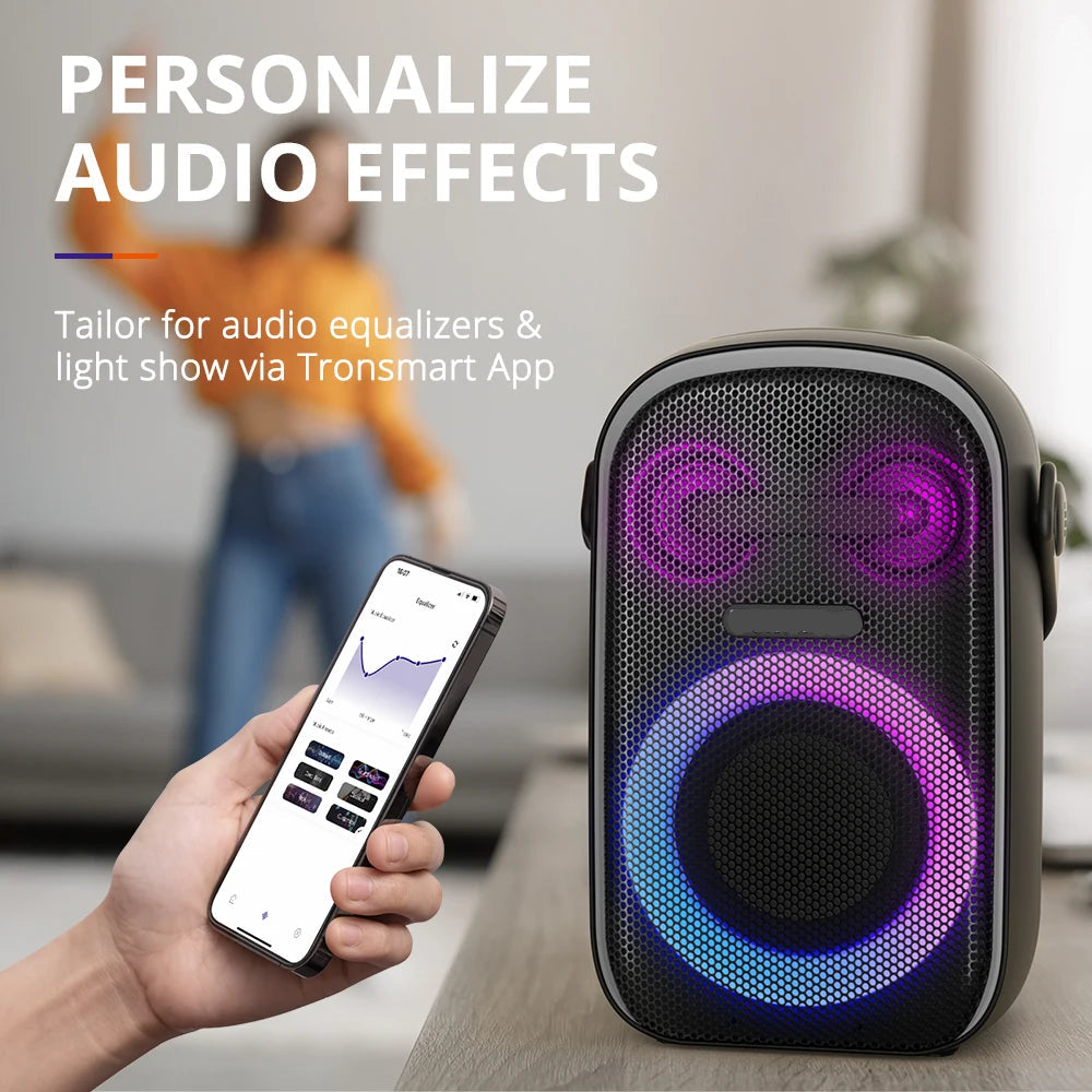 Portable Bluetooth Speaker - Portable Speaker - Party Speaker - 60W Sound - 3-Way System - Dual Audio Mode - Bluetooth 5.3 - IPX6 Waterproof - 12,000mAh - USB Charging Function