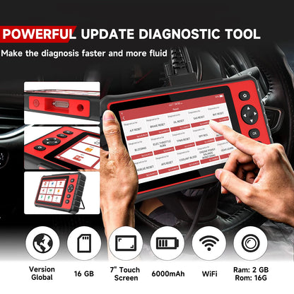 OBD2 Diagnoseapparaat – Auto Diagnosetool – Foutcode Uitlezer – Auto Scanner – 28 Onderhoudsfuncties – 7-Inch Touchscreen