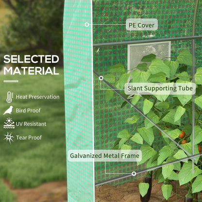 Ruimtelijke Kweekkas – Serre – Plantenkas – Groentekas – Moestuin Kas – Wit – Metalen Frame – 8 m² – Oproldeur en Ramen - QUORE