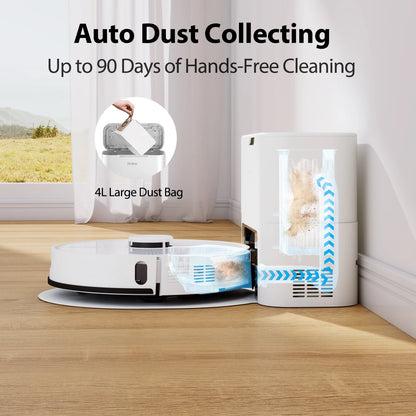 Robotstofzuiger – Robotstofzuiger Met Dweilfunctie – Robotmop – Automatische Stofzuiger – Slimme Robot – 4000 Pa Zuigkracht – Automatische Stofzak 4L
