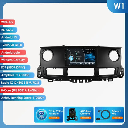 2Din Android Autoradio – Multimedia Speler – Navigatie Systeem – Touchscreen Radio – Inbouw Autoradio – 10,1 Inch Scherm – Android 13 OS – 4G Connectiviteit – CarPlay & Android Auto – Geschikt Renault Master 2003-2011