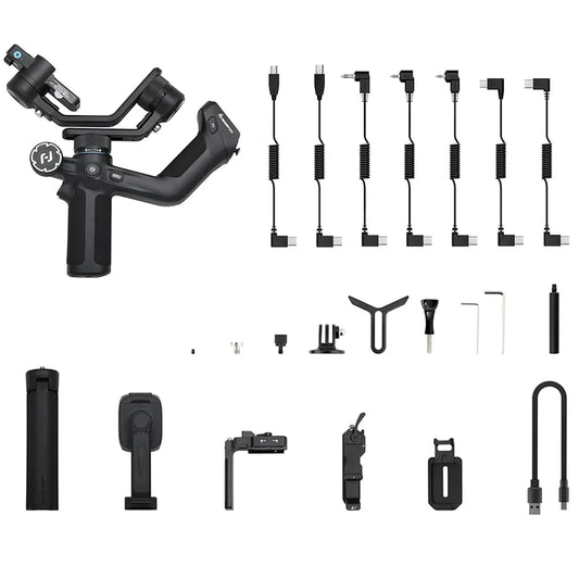 Gimbal Smartphone - Stabilisator voor Smartphone & Camera - Gimbal voor Smartphone & Camera - 3-Axis - Handheld spiegelloos - met AI-tracker Magnetic Fill - 360° - Kantelhoek +170°~-45° - Zwart