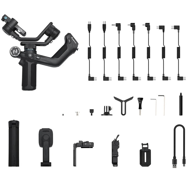 Gimbal Smartphone - Stabilisator voor Smartphone & Camera - Gimbal voor Smartphone & Camera - 3-Axis - Handheld spiegelloos - met AI-tracker Magnetic Fill - 360° - Kantelhoek +170°~-45° - Zwart