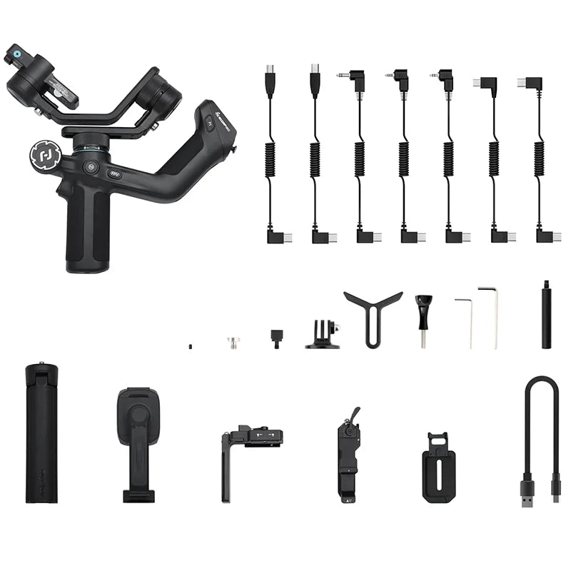 Gimbal Smartphone - Stabilizer for Smartphone &amp; Camera - Gimbal for Smartphone &amp; Camera - 360° - Tilt Angle +170°~-45° - 3-Axis - Handheld Mirrorless - with AI Tracker Magnetic Fill - Black