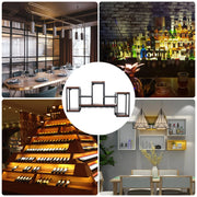 Vintage Wandgemonteerde Wijnrek - Houten & Metalen Opslagrek voor Keuken, Restaurant & Bar