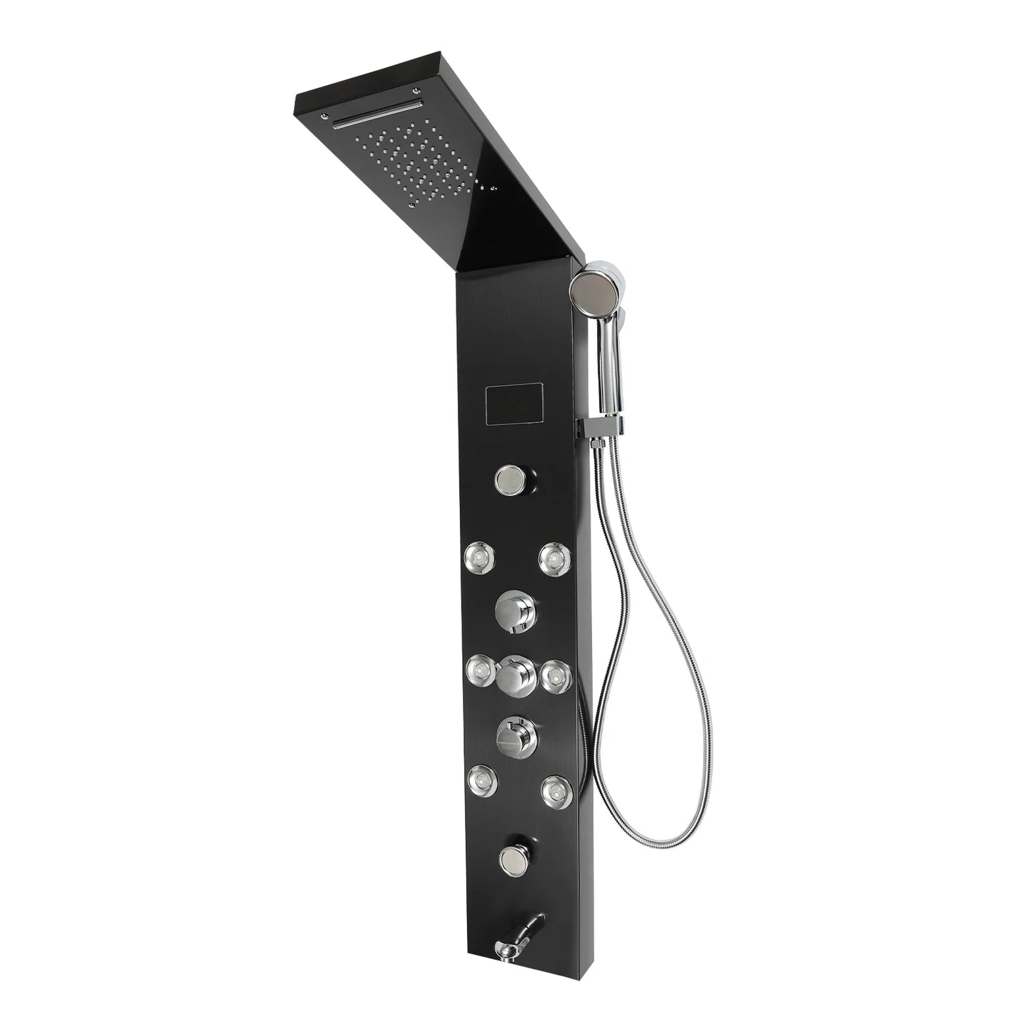 Douche - Regendouche - Douchewand - Douchekolom - Douchepanelen - 6-in-1 - Douchepaneel met LED - Regendouche - Waterval - Massage Jets & Handdouche - Zwart