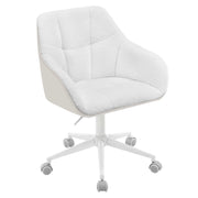 Office Chair - Work Chair - Chairs - Adjustable Height - Armrests - Comfortable Seat - Velvet - 360° Rotatable - Ergonomic - Cream Bouclé