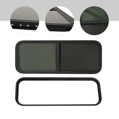 Camperraam - Caravan - 1000X400mm - Windows Gehard glas - Raam openend naar buiten - Voor campers en caravans - Caravan Zijraam - Getint Schuifraam - Insectenbescherming