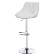 Adjustable Bar Stool - Bar Stool - Bar Stools with Backrest - Footrest - Chrome Steel - Ergonomic Design - Khaki Leather