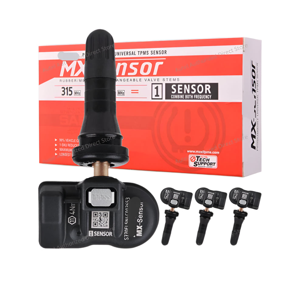 2-in-1 TPMS Sensoren - Bandenspanningsmeter - Bandenspanning - 315MHz + 433MHz -  4 Stuks – Compatibel met Meerdere Diagnoseapparaten - QUORE