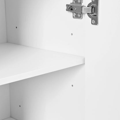 Schoenenkast – Schoenopberger – Schoenenschrank – Schoenenkastje – Schoenenmeubel – Grote Capaciteit – Verstelbare Legplanken – Wit Spaanplaat – Gouden Handgrepen