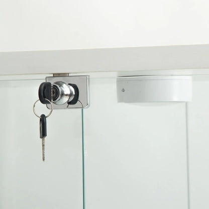 Glazen Vitrinekast – Vitrinekasten – Displaykast – Curio Kast – Opbergkast – Wit – 2-Deurs Met 4 Planken – Ingebouwde LED-Verlichting – Gehard Glas
