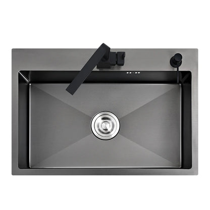 small kitchen sink above counter or udermount vegetable washing basin sink kitchen black stainless steel seamless welding pia