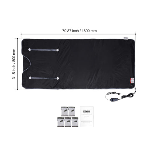 Sauna Deken - Infrarood Therapie - Infrarood Deken - Infrarood Sauna - Warmte Deken - Draagbare Sauna Deken - 31x71inch - met Regelbare Temperatuur Minuten Timer - Voor Thuis Ontspanning