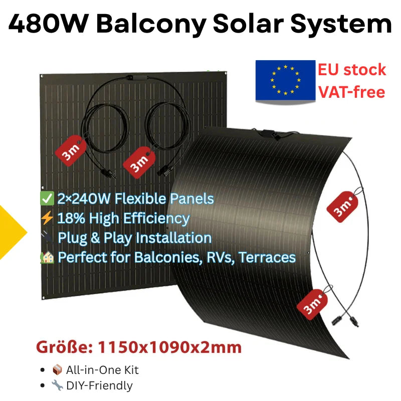Zonnepaneel – Solar Panel – Zonnepanelen – Power Module – Off-Grid Module – 480W Flexibel – IP67 Waterdicht