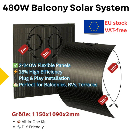 Zonnepaneel – Solar Panel – Zonnepanelen – Power Module – Off-Grid Module – 480W Flexibel – IP67 Waterdicht