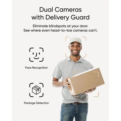 Videodeurbel – Video Deurbel – Slimme Deurbel – Deurbewaking – Beveiligingsdeurbel – 2K Full HD Dual Camera – Kleurennachtzicht & Bewegingslampen
