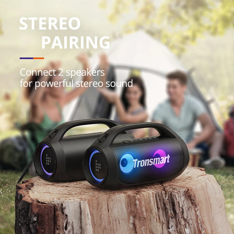 Tronsmart - Bluetooth Speakers - Wireless Bluetooth Speaker - Bluetooth speaker Waterproof - 24-hour playtime - with portable handle, for camping and outdoor - Black Bang SE