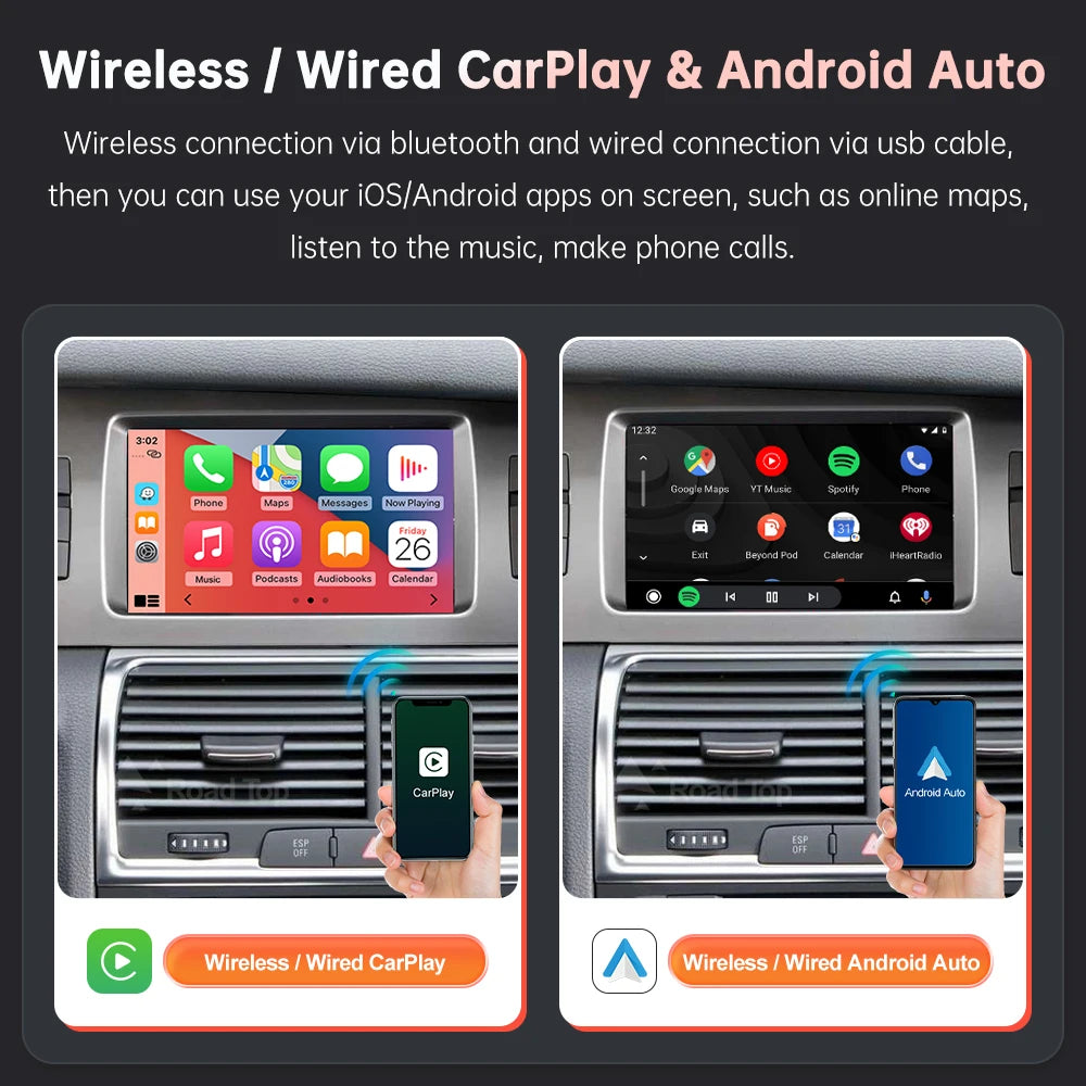 Draadloze CarPlay Android Auto Systeem – Multimedia Interface – Spiegelfunctie – Siri Bediening – Voor Audi Q7 2010-2015 – Naadloze MMI 3G Integratie – USB Connectiviteit – Achteruitrijcamera Ondersteuning