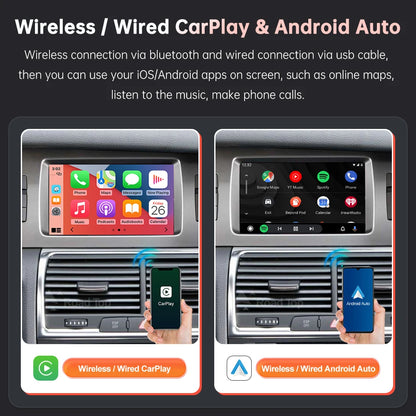 Draadloze CarPlay Android Auto Systeem – Multimedia Interface – Spiegelfunctie – Siri Bediening – Voor Audi Q7 2010-2015 – Naadloze MMI 3G Integratie – USB Connectiviteit – Achteruitrijcamera Ondersteuning