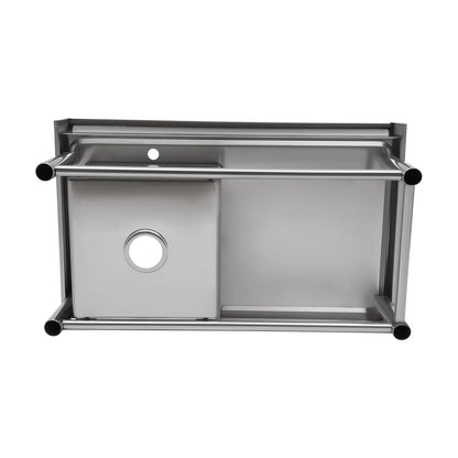 Vrijstaande Spoelbak – RVS Spoelbak – Tuinspoelbak – Werkspoelbak – Ruim 100x60x93 Cm – 360° Draaibare Kraan