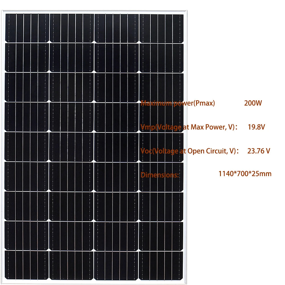 Zonnepaneel - Zonnepanelen - Monokristallijn - Set van 2 - 100W - Rigid Glass - Waterdicht - Lichtgewicht - On-Grid/Off-Grid Gebruik - Hoge Efficiëntie