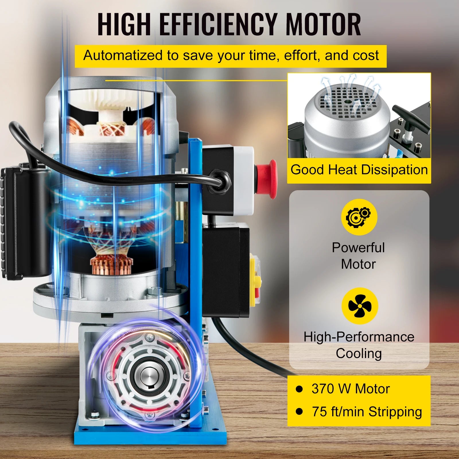 Automatische Kabelstripmachine – Elektrische Kabelstripper – Draadstripper – Kabelstripper – 370W Motor – 11 Instelbare Kanalen - QUORE