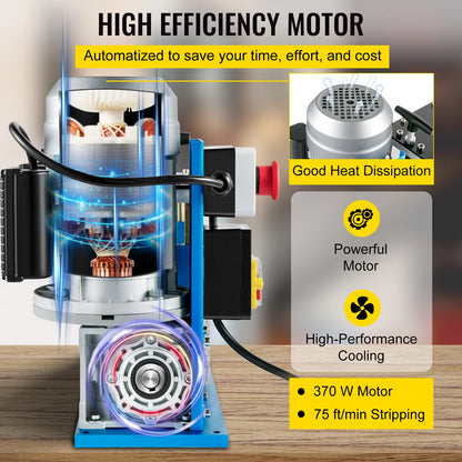 Automatische Kabelstripmachine – Elektrische Kabelstripper – Draadstripper – Kabelstripper – 370W Motor – 11 Instelbare Kanalen - QUORE