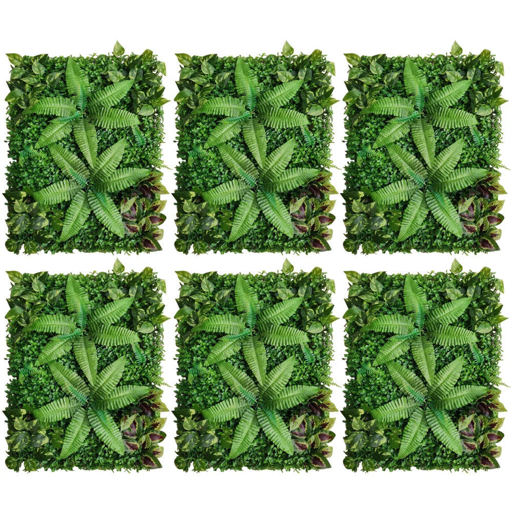 Wandpanelen - Kunstmatig Mat Paneel - Muur Hek Decoratie - Nep Hek - Kunstmatige Levensechte Planten - voor Muur Vloer Gazon Decoratie - 40x60cm - 9 stuks - Groen - QUORE
