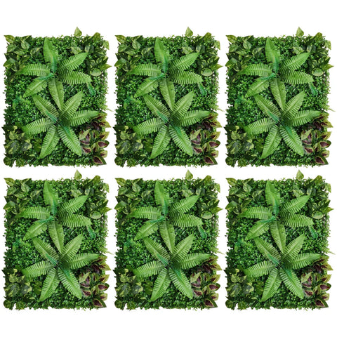 Wandpanelen - Kunstmatig Mat Paneel - Muur Hek Decoratie - Nep Hek - Kunstmatige Levensechte Planten - voor Muur Vloer Gazon Decoratie - 40x60cm - 9 stuks - Groen