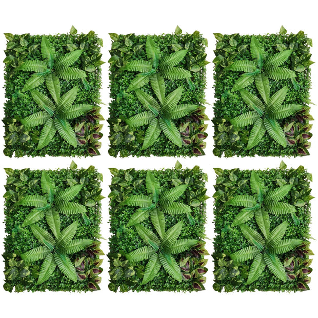 Wandpanelen - Kunstmatig Mat Paneel - Muur Hek Decoratie - Nep Hek - Kunstmatige Levensechte Planten - voor Muur Vloer Gazon Decoratie - 40x60cm - 9 stuks - Groen