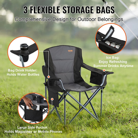 Camping Chair - Folding Chair - Camping Chair Foldable - Beach Chair - Outdoor Chair - 350lbs High Load - Lightweight - for Beach Hiking Picnic Travel Seat Fishing Tool