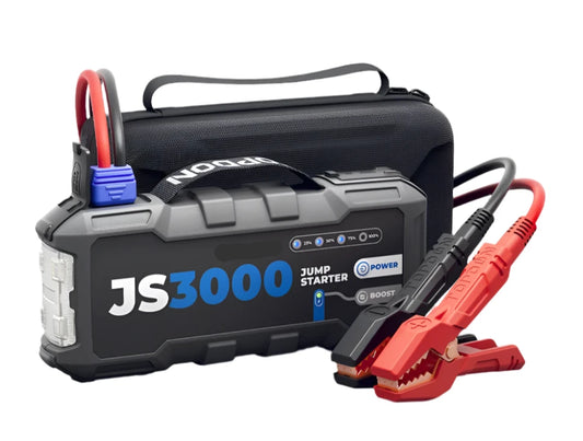 Jumpstarter - Jumpstarter for Car - 12V - 3000A - 24000Mah - Car Starting Device - Jumpstarter with Powerbank - Smart - Jumpstarter - USB - Lighting - Cigarette Lighter - Black