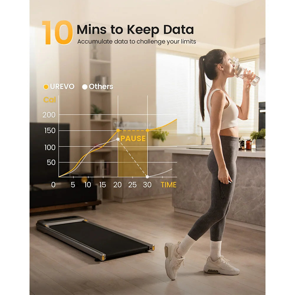 Loopband - Walking Pad - Wandelband - Hardloopband - Loopbanden - 2.5PK - Onder Bureau Loopband - 120kg Belastbaar - Draagbaar - LED Display - Snelheid tot 6 km/u - Voor Thuisgebruik
