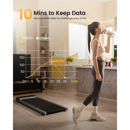 Loopband - Walking Pad - Wandelband - Hardloopband - Loopbanden - 2.5PK - Onder Bureau Loopband - 120kg Belastbaar - Draagbaar - LED Display - Snelheid tot 6 km/u - Voor Thuisgebruik