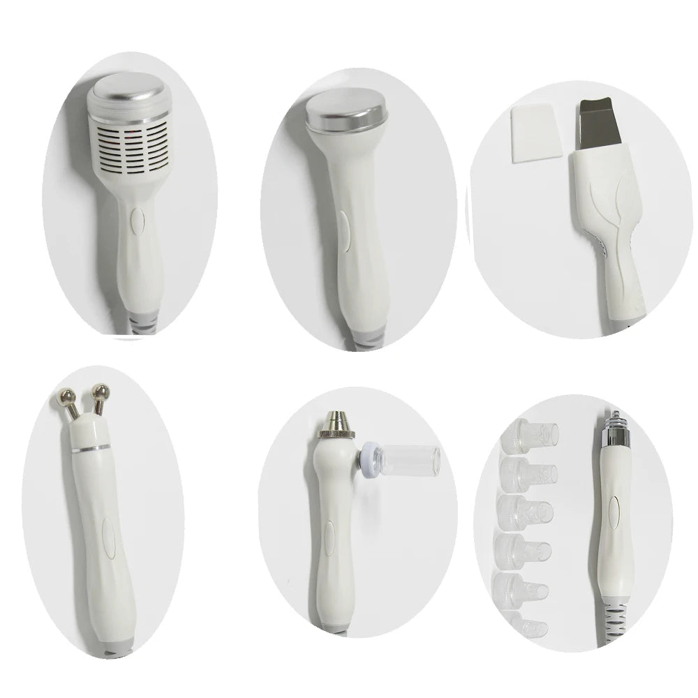 Gezichtsverzorgingsapparaat – Gezichtsreinigingsapparaat – Huidverjongingsapparaat – Skin Scrubber – Hydrodermabrasie apparaat – 6-in-1 multifunctioneel – Professionele thuisbehandeling