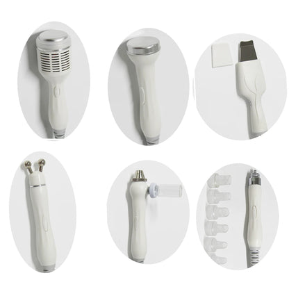 Gezichtsverzorgingsapparaat – Gezichtsreinigingsapparaat – Huidverjongingsapparaat – Skin Scrubber – Hydrodermabrasie apparaat – 6-in-1 multifunctioneel – Professionele thuisbehandeling