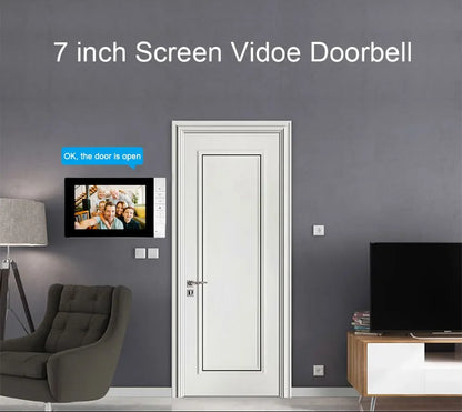 Videodeurbel – Video Deurintercom – Slimme Deurbel – Deurbel Met Camera – Deurintercom Set – 7-inch Kleurentouchscreen – RFID Toegangssysteem