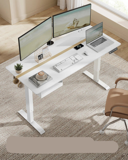 Verstelbaar Bureau – Zit Sta Bureau – Hoogte Verstelbaar – Ergonomisch Bureau – Met Geheugenfunctie – Ingebouwde USB Poorten