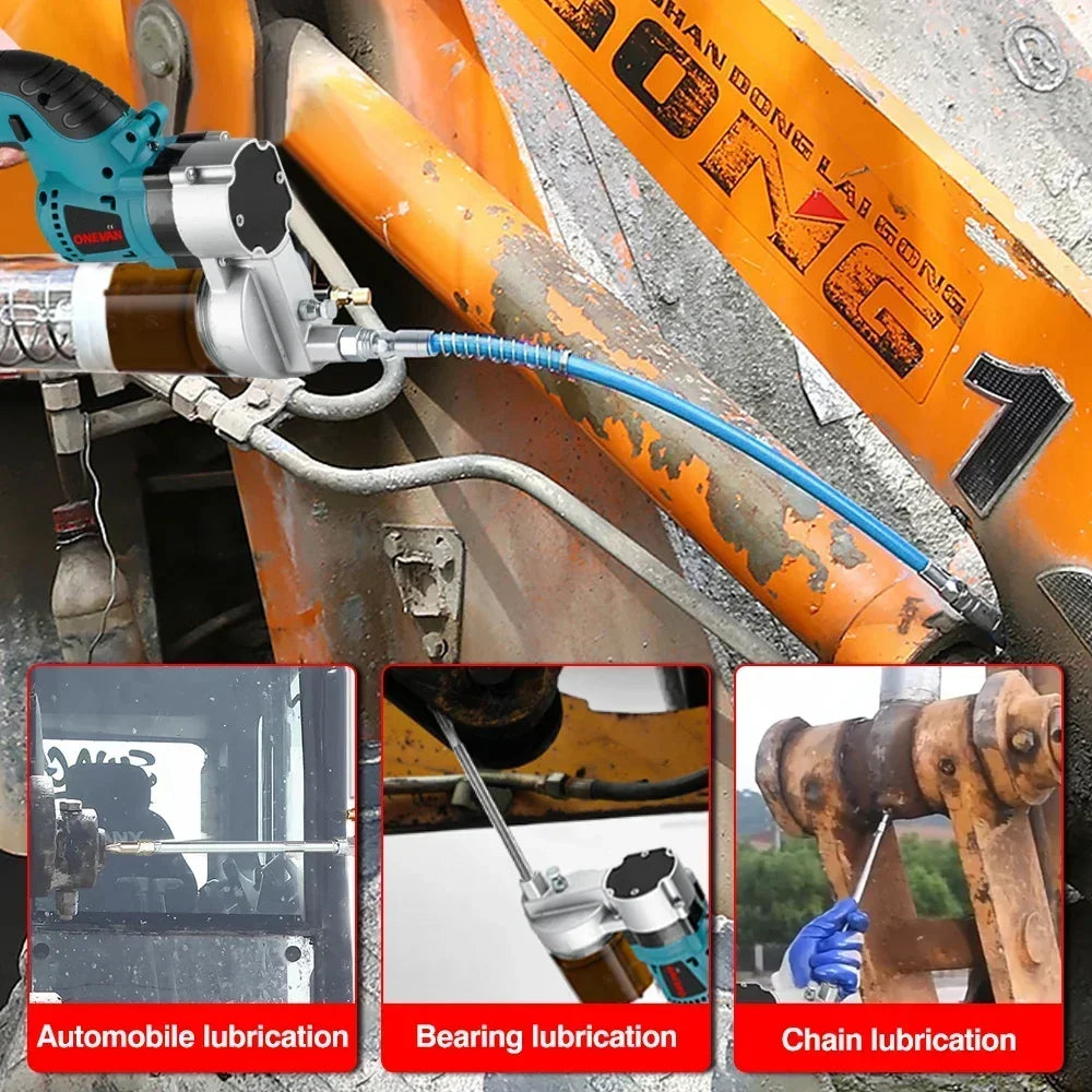Vetspuit - met Accu - Elektrische - Draadloze - Pomp - Patroon - Oplaadbaar - 10000PSI - Hoge Druk - 960W - 18V - Brushless Motor - met Werkverlichting - Inclusief Opbergkoffer - Zonder Accu