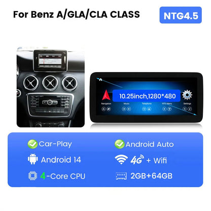 CarPlay Speler – Autoradio – Multimedia Systeem – Touchscreen – Android Auto – 10,25 Inch Scherm – Android 14 – 6GB RAM 128GB Opslag