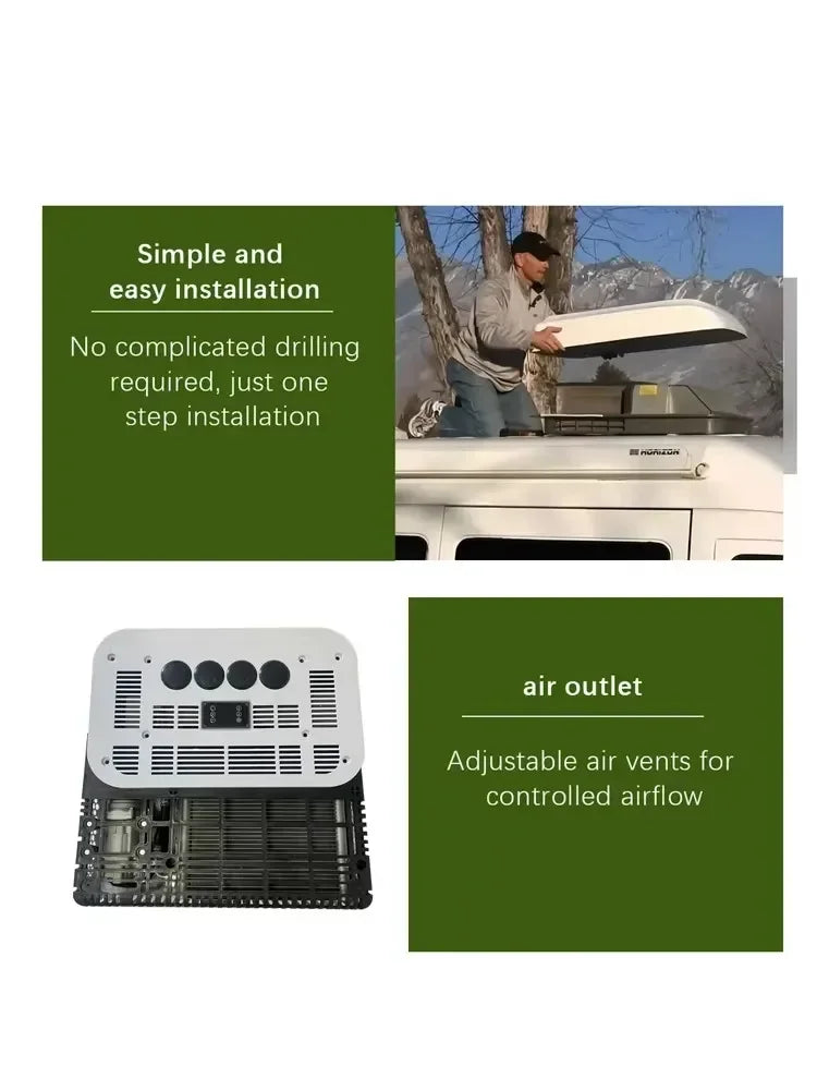 Hot Sale Rooftop12V 24V DC Electric Parking Air Conditioner Fast cooling Air Conditioning System For Truck Car Van