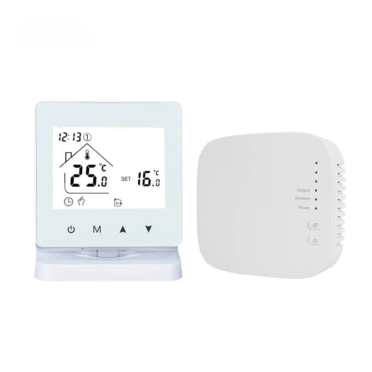Smart WiFi Thermostaat – Draadloze Aan/Uit Thermostaat voor CV-Ketel – Met App-bediening – Slimme Temperatuurregeling – Wit – Werkt via WiFi