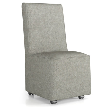 Elegante Houten Eetkamerstoel in Grijs – Comfortabele Gestoffeerde Zitting – Klassieke Hoge Rugleuning – Stevig Houten Frame – Geschikt voor Keuken, Eetkamer of Woonkamer – 47 x 60,5 x 98 cm