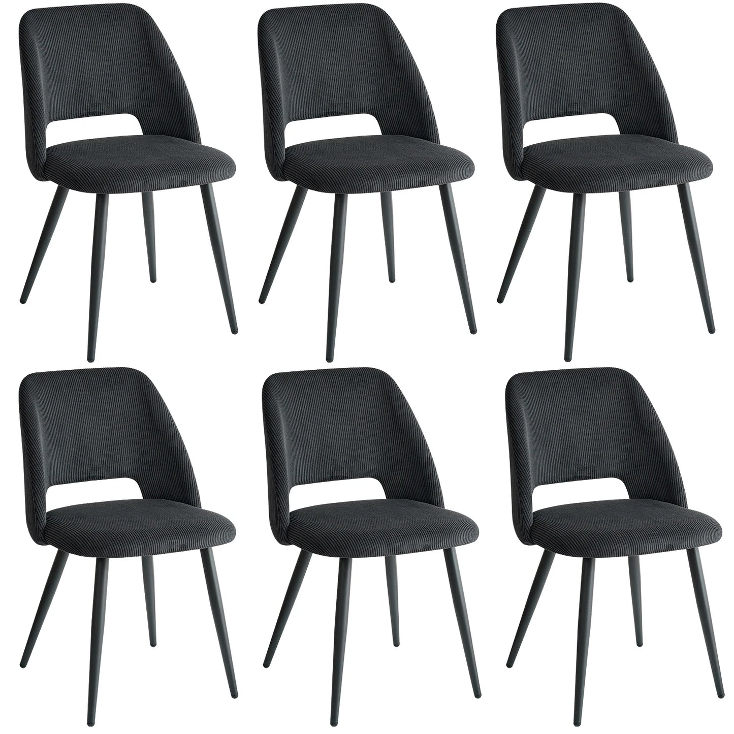 Set of 2/4/6 Stylish Corduroy Dining Chair - Soft Fabric Seat, Ergonomic Design, Suitable for Family Dining Space