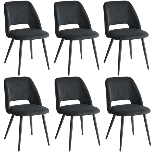 Set of 2/4/6 Stylish Corduroy Dining Chair - Soft Fabric Seat, Ergonomic Design, Suitable for Family Dining Space